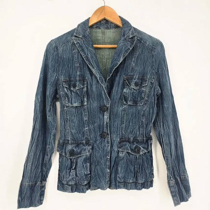 [BUNJANG] Y2K Vintage Denim Jacket / Y2K wrinkle 일본 빈티지 데님 자켓
