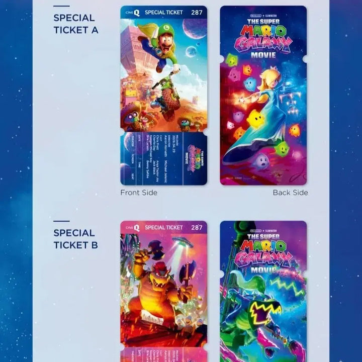 [BUNJANG] CineQ Super Mario Galaxy Special Ticket Set / [씨네큐 스페셜티켓] 슈퍼마리오 갤럭시 스페셜티켓 2종 스티 287