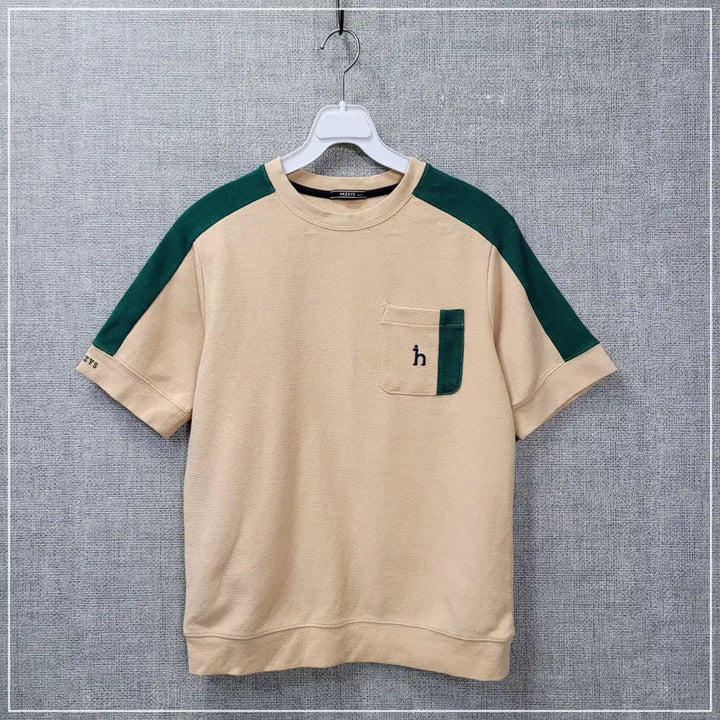 [BUNJANG] Hazzys Kids Beige Pocket T-shirt / 1216. 해지스 베이지 가슴포켓반팔 키즈155