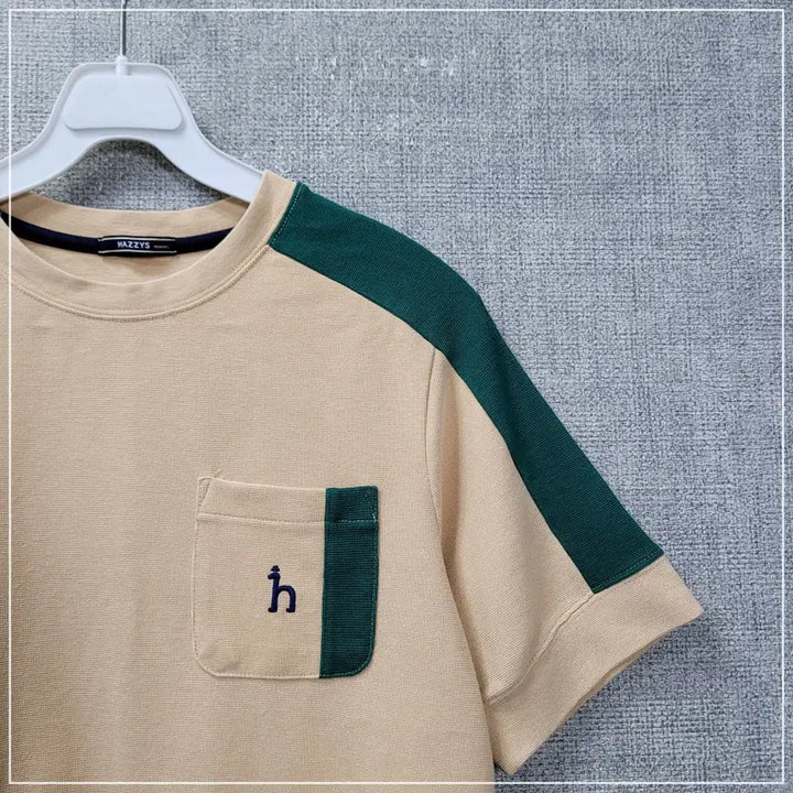 [BUNJANG] Hazzys Kids Beige Pocket T-shirt / 1216. 해지스 베이지 가슴포켓반팔 키즈155