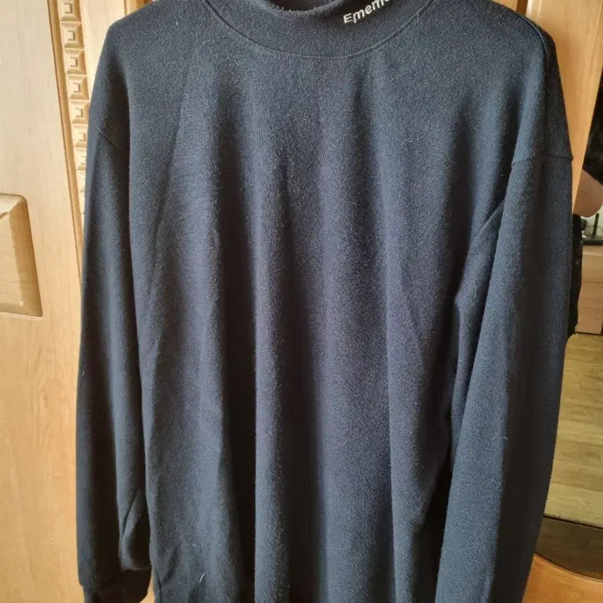 [BUNJANG] Mmlg Mock Neck Long Sleeve T-shirt Navy / Mmlg 모크넥 긴팔 티셔츠 네이비