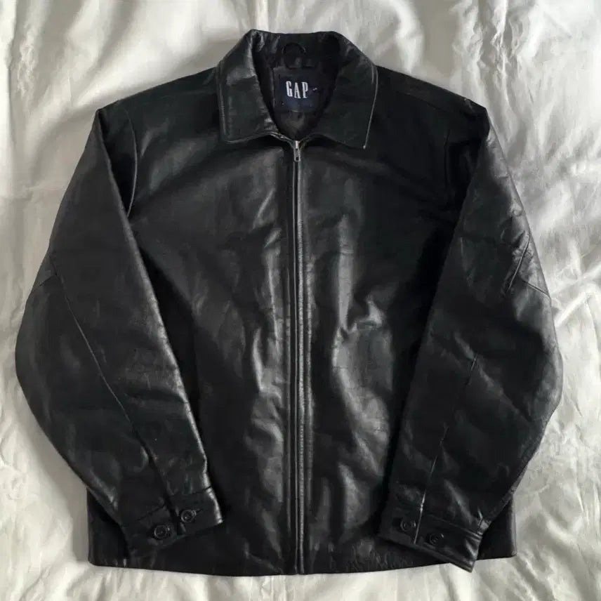 [BUNJANG] Old Gap Single Zip-Up Leather Jacket / [L] 올드갭 싱글 집업 레더 자켓