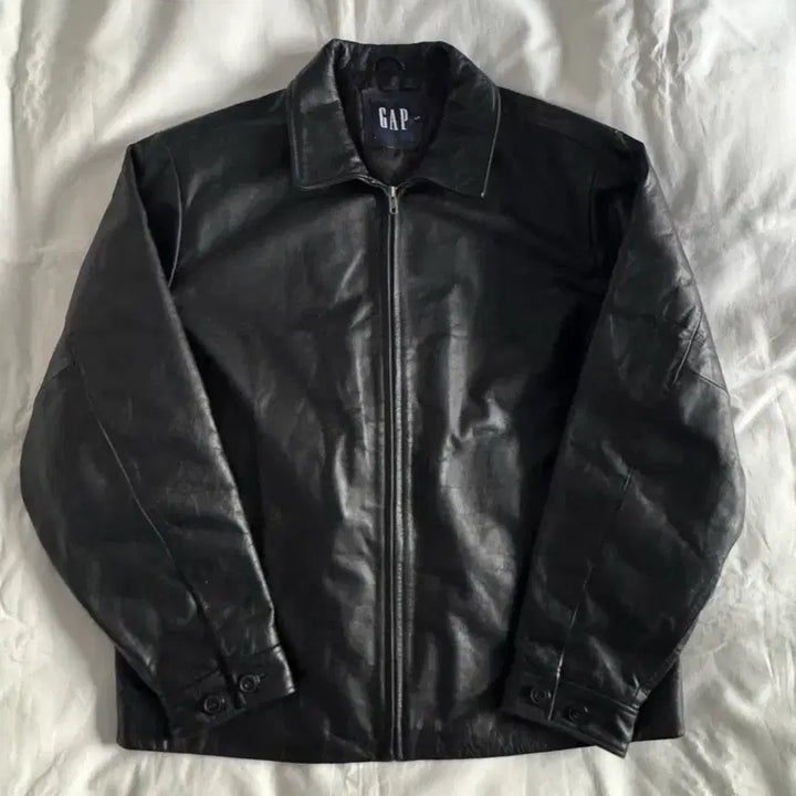 [BUNJANG] Old Gap Single Zip-Up Leather Jacket / [L] 올드갭 싱글 집업 레더 자켓