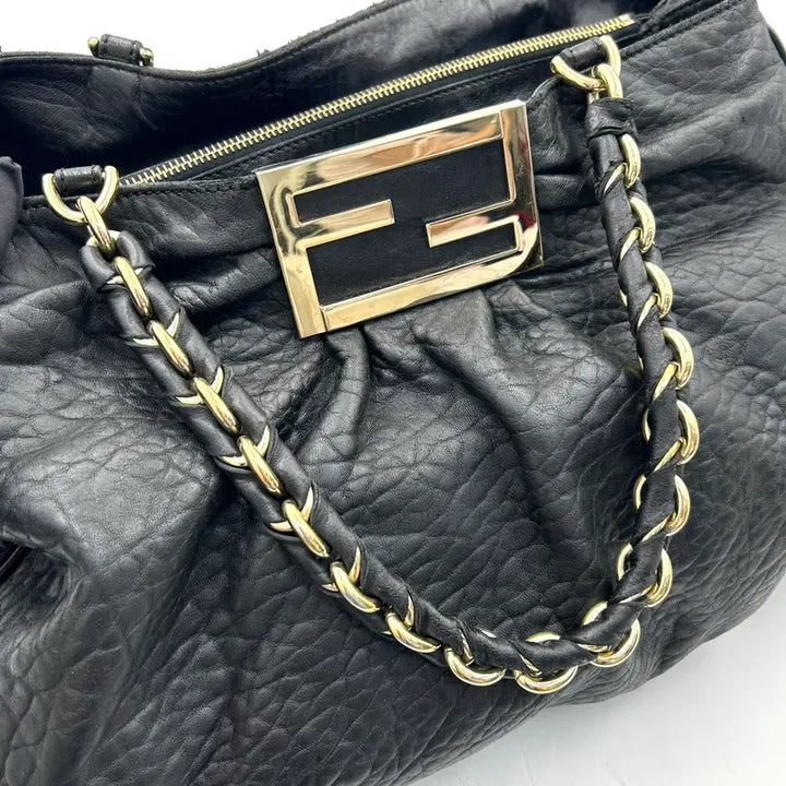 [BUNJANG] Fendi Mia Shoulder Bag - Large / 펜디 블랙 레더 미아 숄더백 라지(수요일까지만 이가격)