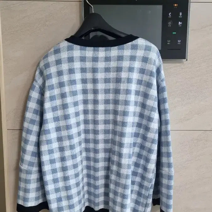 [BUNJANG] Benetton Blue Check Cardigan / 베네통 블루 체크 가디건