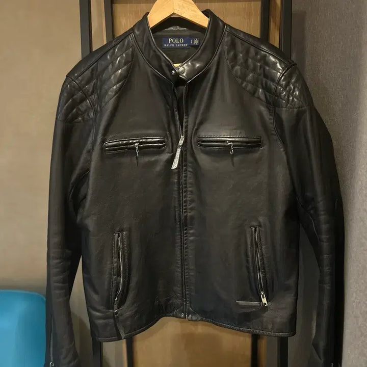 [BUNJANG] Polo Ralph Lauren Cowhide Leather Moto Racer Jacket / 폴로 랄프 로렌 카우 레더 모토 레이서 자켓 L