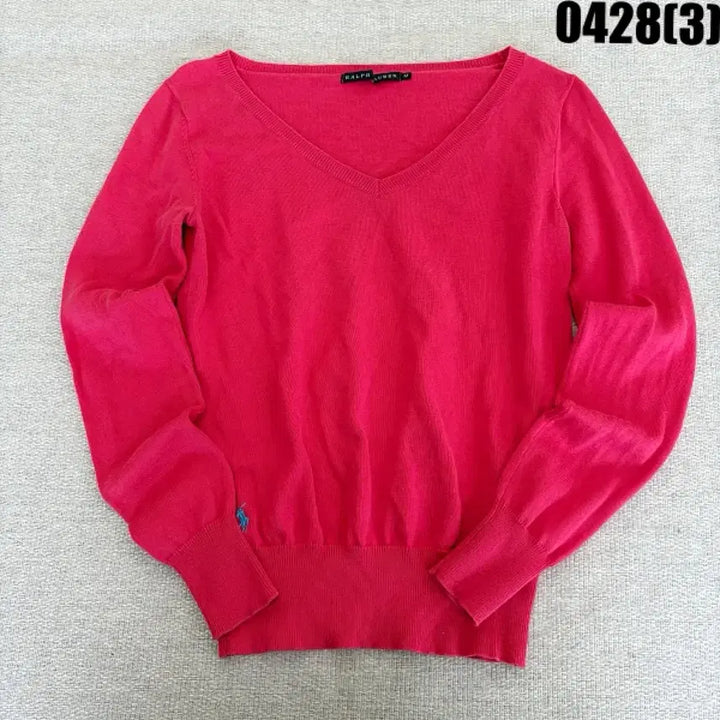 [BUNJANG] Ralph Lauren Pink V-Neck Knit Sweater / 랄프로렌 핑크 V넥 니트 M  0428(3)