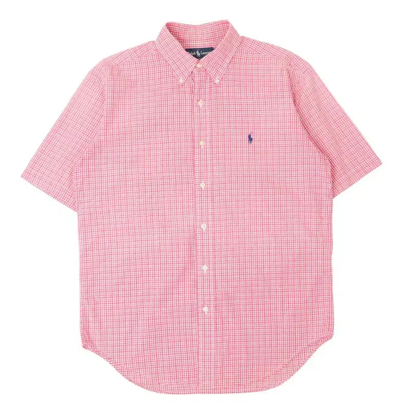 [BUNJANG] Polo Ralph Lauren Blake Pink Check Half Shirt / 폴로 랄프로렌 블레이크 핑크 체크 하프 셔츠