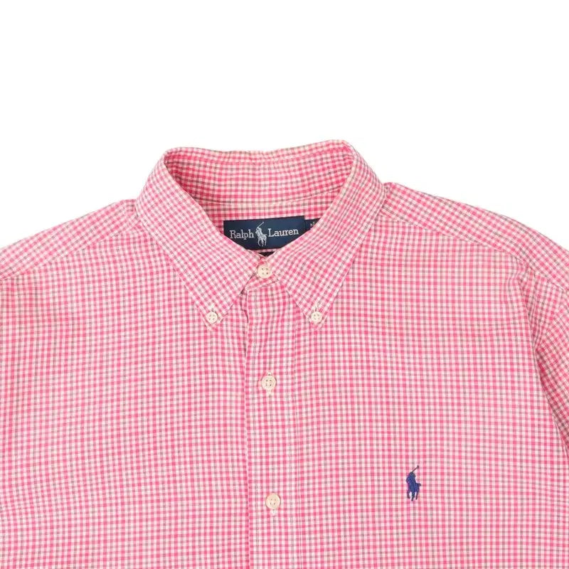 [BUNJANG] Polo Ralph Lauren Blake Pink Check Half Shirt / 폴로 랄프로렌 블레이크 핑크 체크 하프 셔츠