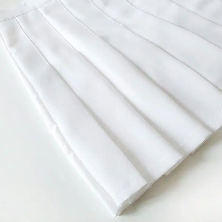 [SOLD OUT] 화이트 레터링 플리츠 테니스 스커트(속바지있음) M