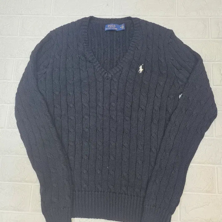 [BUNJANG] Polo Ralph Lauren Black V-neck Knit Sweater / 폴로 랄프로렌 블랙 브이넥 니트