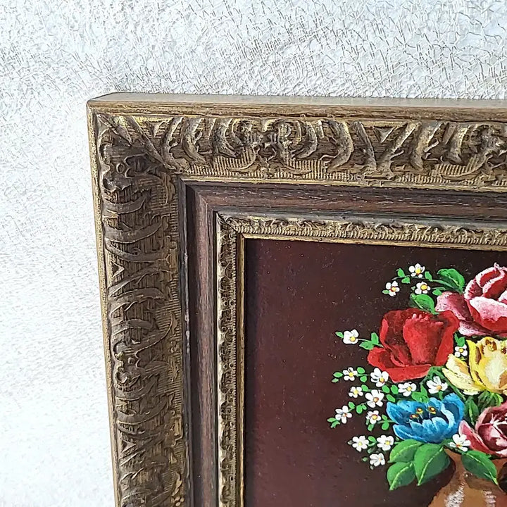 [BUNJANG] Vintage Floral Oil Painting Wood Frame / 빈티지 플라워 유화 우드프레임