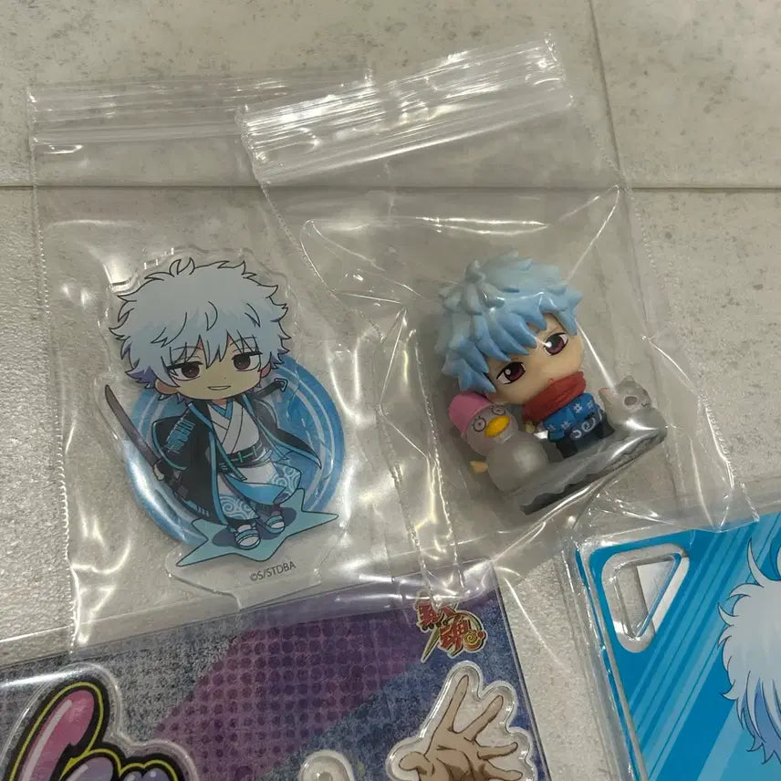 [BUNJANG] Gintama Gintoki Mini Figure Acrylic Stand Keyring Bundle Set / 일괄) 은혼 긴토키 미니 피규어 아크릴 스탠드 키링