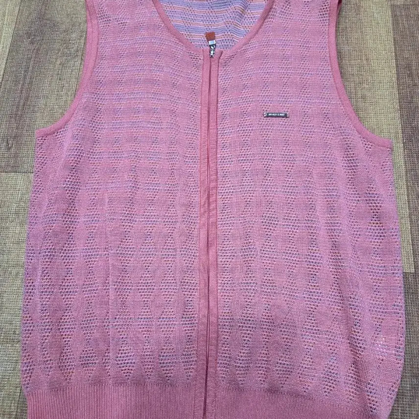 [BUNJANG] GREENJOY Pink Knit Vest Zip-Up / GREENJOY 핑크 니트 조끼 집업