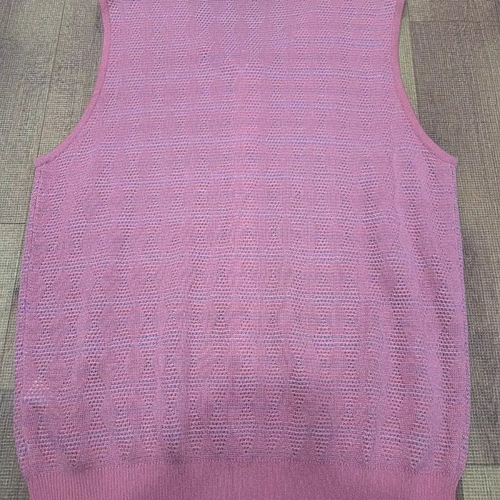 [BUNJANG] GREENJOY Pink Knit Vest Zip-Up / GREENJOY 핑크 니트 조끼 집업