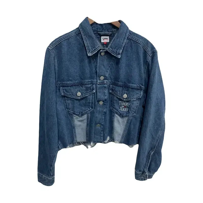 [BUNJANG] Tommy Hilfiger Crop Denim Jacket / 여S/타미힐피거 크롭 데님 자켓