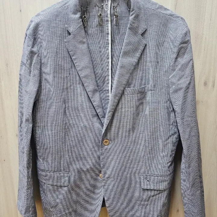 [SOLD OUT] [110]정품 헤지스 여름용 블레이저 하운드투스 자켓 네이비 슬림 XXL
