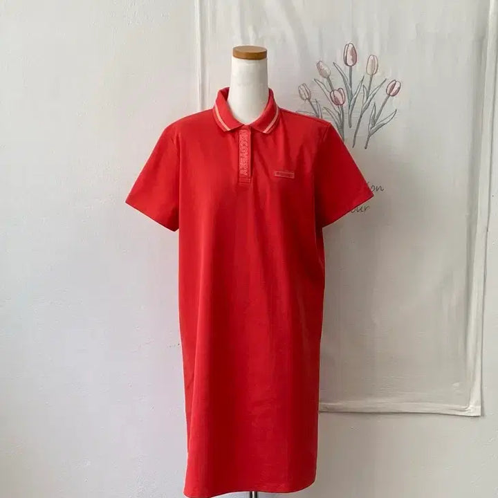 [BUNJANG] Discovery Expedition Red Polo Dress / 1회착용- 디스커버리 익스페디션의 레드 컬러 폴로 원피스
