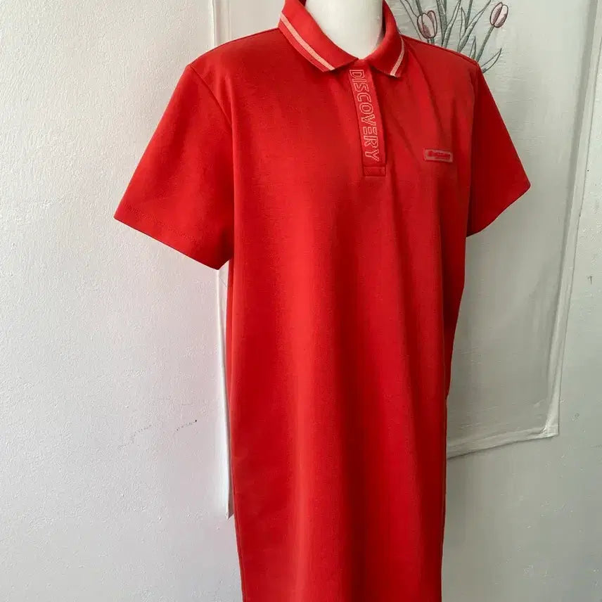 [BUNJANG] Discovery Expedition Red Polo Dress / 1회착용- 디스커버리 익스페디션의 레드 컬러 폴로 원피스