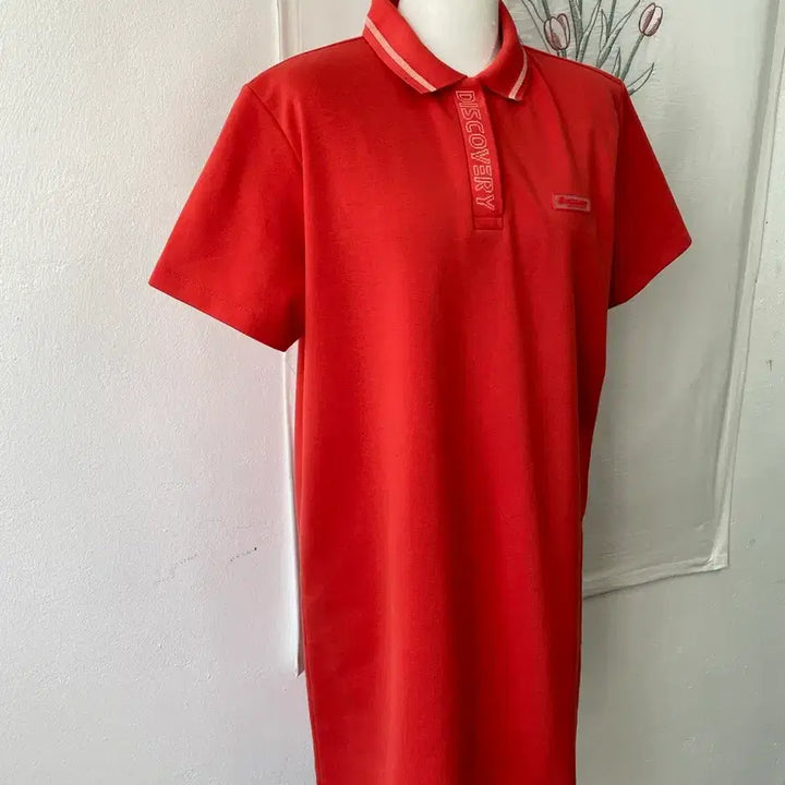 [BUNJANG] Discovery Expedition Red Polo Dress / 1회착용- 디스커버리 익스페디션의 레드 컬러 폴로 원피스