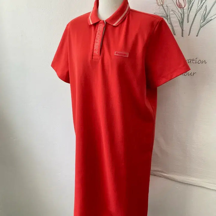 [BUNJANG] Discovery Expedition Red Polo Dress / 1회착용- 디스커버리 익스페디션의 레드 컬러 폴로 원피스