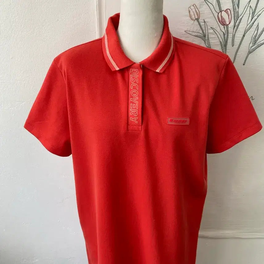[BUNJANG] Discovery Expedition Red Polo Dress / 1회착용- 디스커버리 익스페디션의 레드 컬러 폴로 원피스