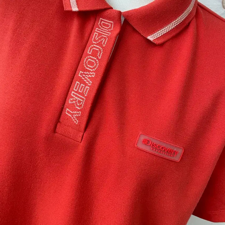 [BUNJANG] Discovery Expedition Red Polo Dress / 1회착용- 디스커버리 익스페디션의 레드 컬러 폴로 원피스