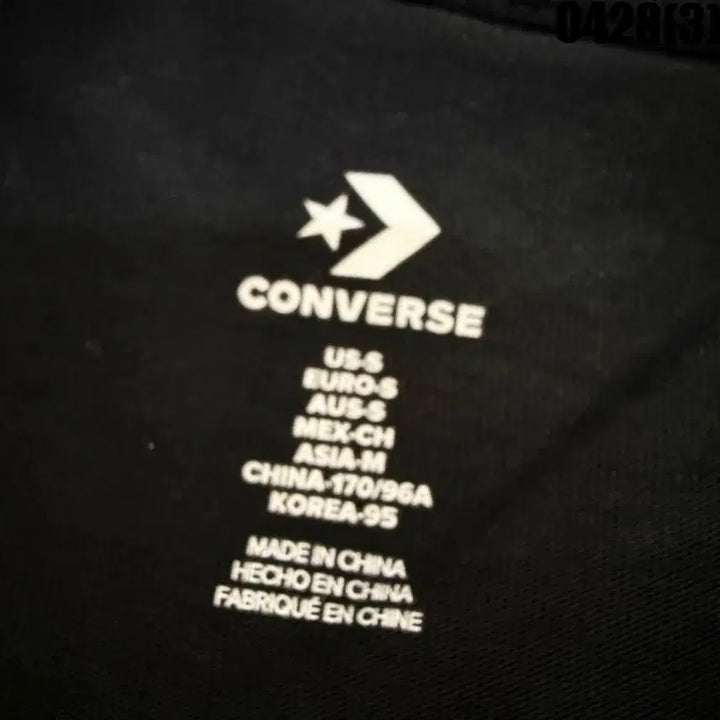 [BUNJANG] Converse Black Printed T-shirt (Size 95) / 컨버스 블랙 반팔 티셔츠 프린팅  95 0428(3)