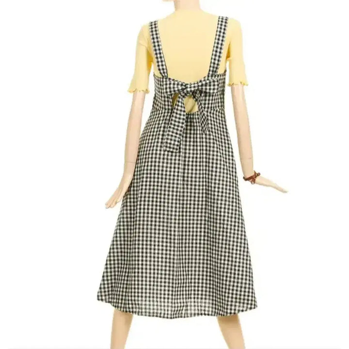 [BUNJANG] SOUP Back Ribbon Point Dress / 택있음)) SOUP 뒷리본 포인트 원피스