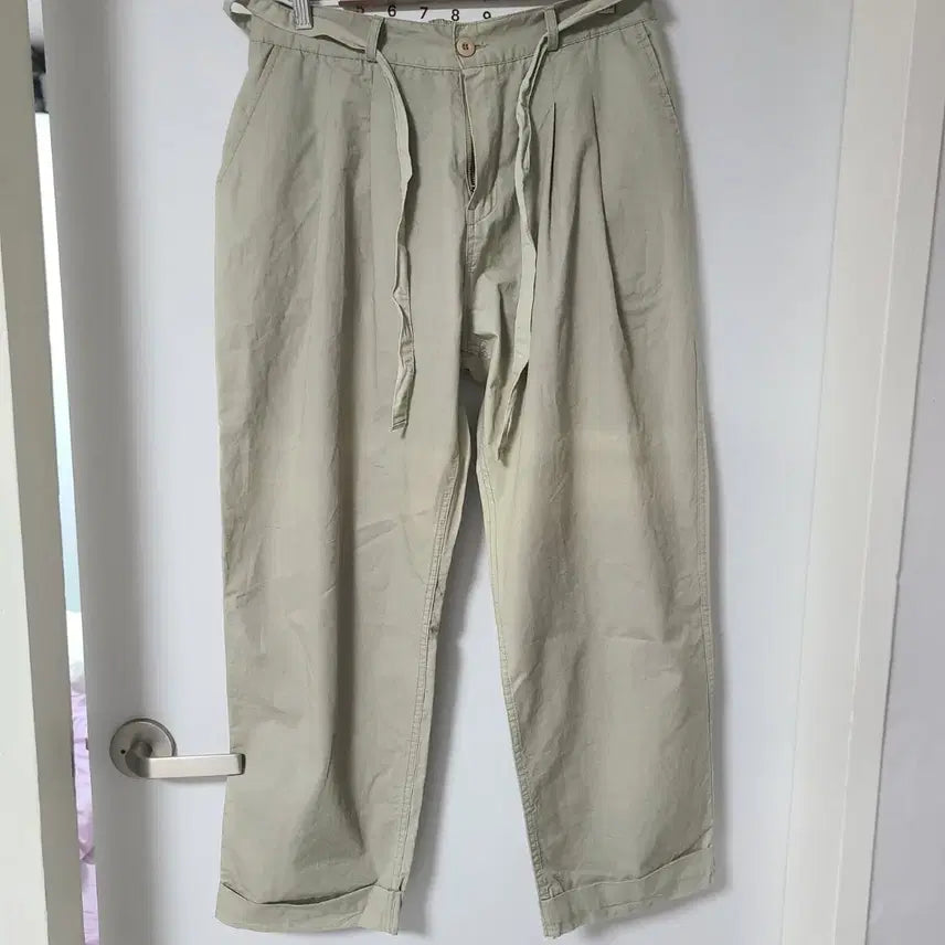 [BUNJANG] Chino Bending Two-Tuck Wide Cotton Pants / 치노 밴딩 투턱 스트링 와이드 면 팬츠