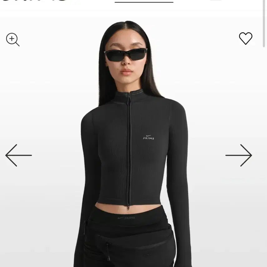 [BUNJANG] Nike SKIMS Black Zip-Up Crop Jacket / 나이키 스킴스 NIKE SKIMS 블랙 짚업 크롭 재킷