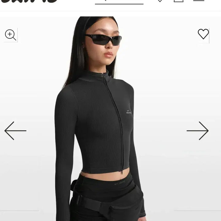 [BUNJANG] Nike SKIMS Black Zip-Up Crop Jacket / 나이키 스킴스 NIKE SKIMS 블랙 짚업 크롭 재킷