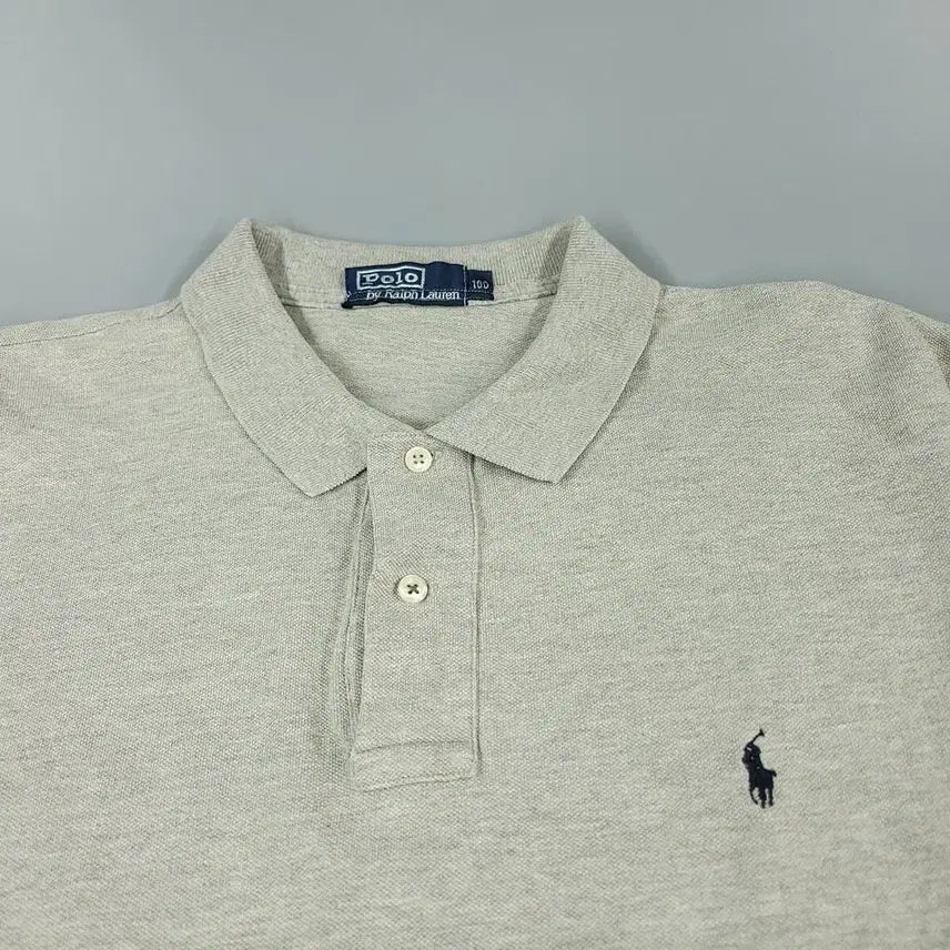[BUNJANG] Polo Ralph Lauren Doosan 00s Gray Black Pony Half Button Collar PK T-Shirt / 폴로랄프로렌 두산 00s 그레이 블랙포니 하프버튼 카라넥 PK 피케 반팔