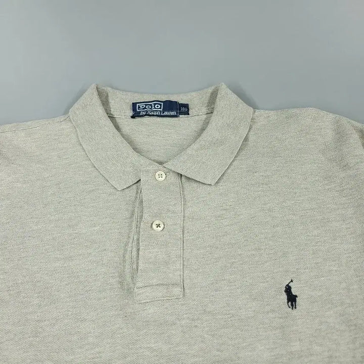 [BUNJANG] Polo Ralph Lauren Doosan 00s Gray Black Pony Half Button Collar PK T-Shirt / 폴로랄프로렌 두산 00s 그레이 블랙포니 하프버튼 카라넥 PK 피케 반팔