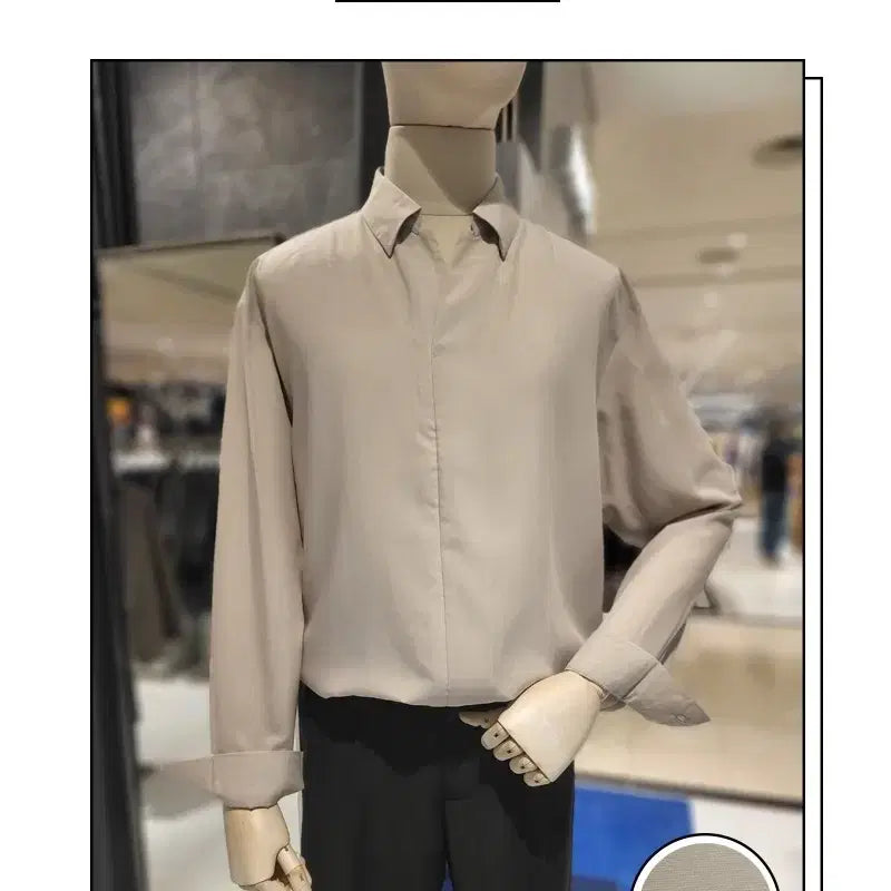 [BUNJANG] ANDZ Spring/Summer Minimal Modal Shirt Beige 105 / [미착용 새상품] 앤드지 봄여름 미니멀 모달 셔츠 베이지 105