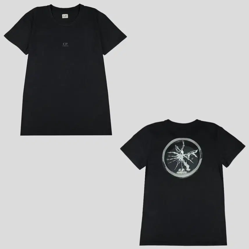 [SOLD OUT] C.P COMPANY 씨피컴퍼니 피그먼트 블랙 로고 렌즈 프린팅 반팔 티