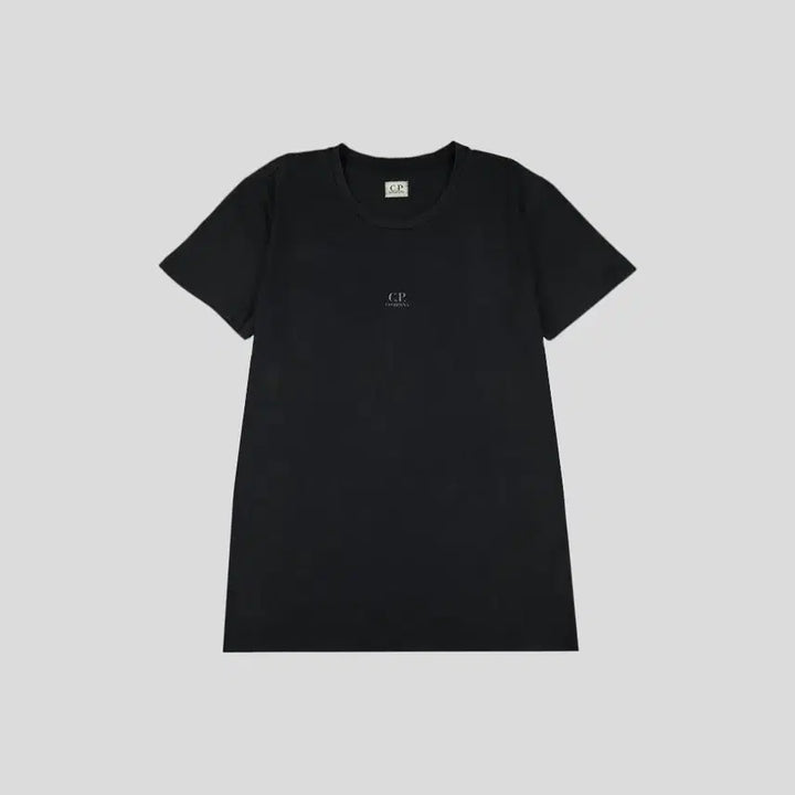 [SOLD OUT] C.P COMPANY 씨피컴퍼니 피그먼트 블랙 로고 렌즈 프린팅 반팔 티