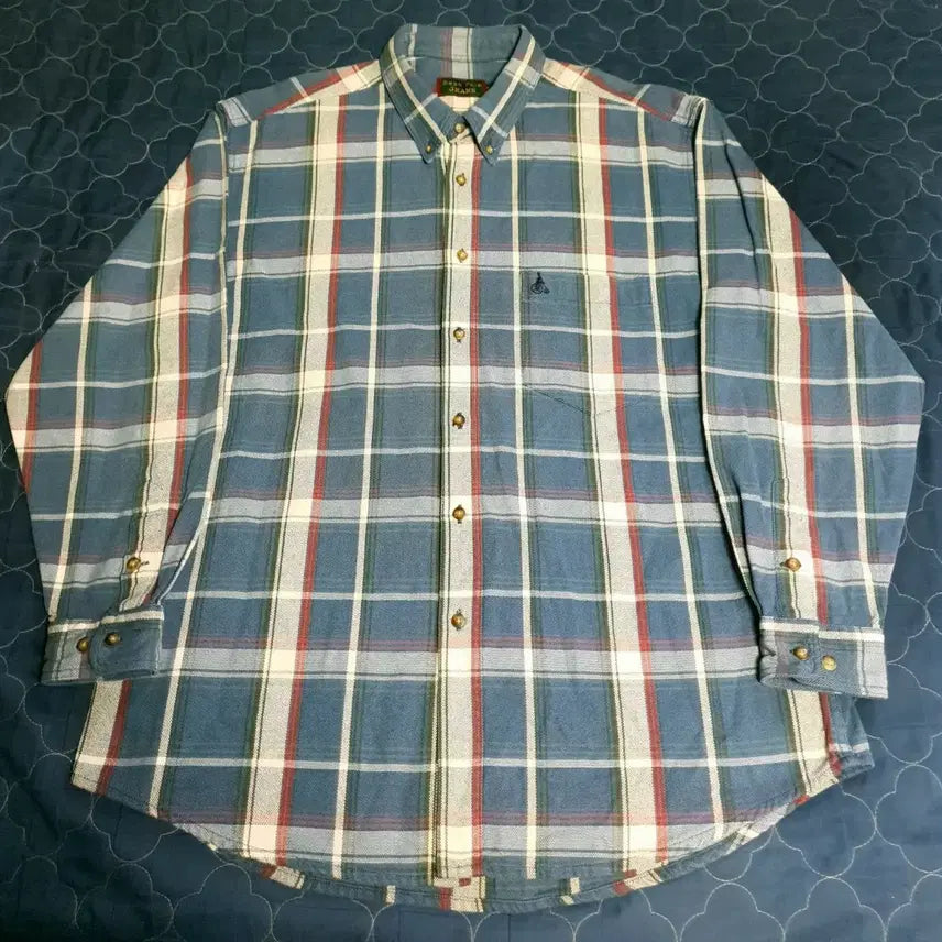 [BUNJANG] Beanpole Jeans 00s Classic Check Button-Down Work Shirt / (빈티지) 빈폴 진스 00s 클래식 체크 버튼다운 워크 셔츠 (105)