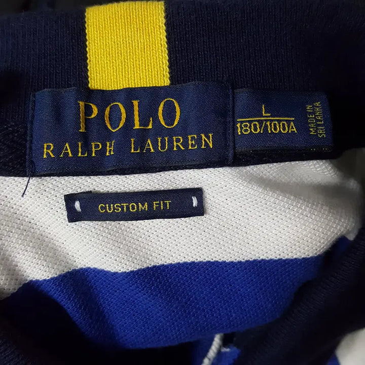 [BUNJANG] Polo Ralph Lauren Custom Fit Big Pony American Flag Stripe Short Sleeve Shirt / 폴로 남성 커스텀핏 빅포니 성조기 스트라이프 반팔 L 오일장 0331