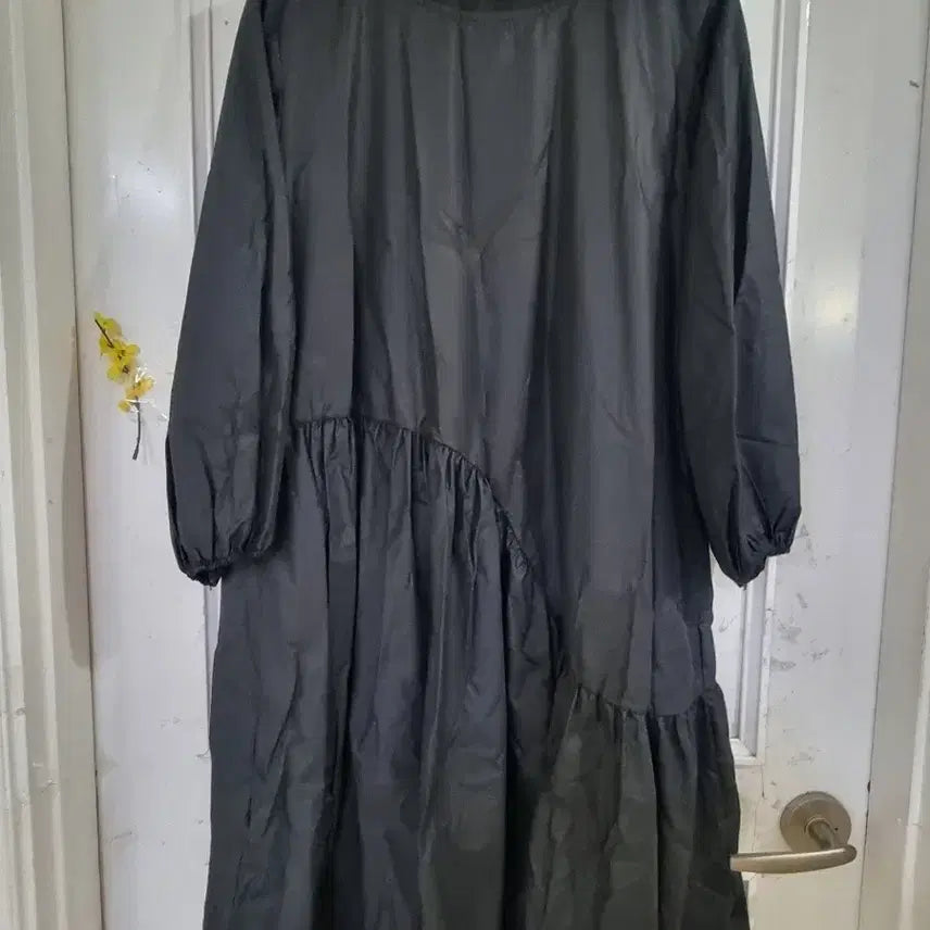 [BUNJANG] Black Cotton Long Dress / 봄 여름  디자인이쁜 고급스러운  바스락 면 롱원피스 가슴단면50