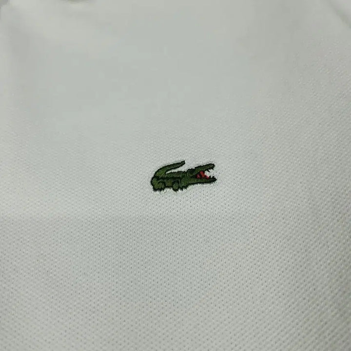 [BUNJANG] Lacoste White Croc Patch Logo Half Button PK Long Sleeve T-Shirt / 라코스테 화이트 크록패치 로고 하프버튼 카라넥 PK 피케 긴팔 티셔츠 롱