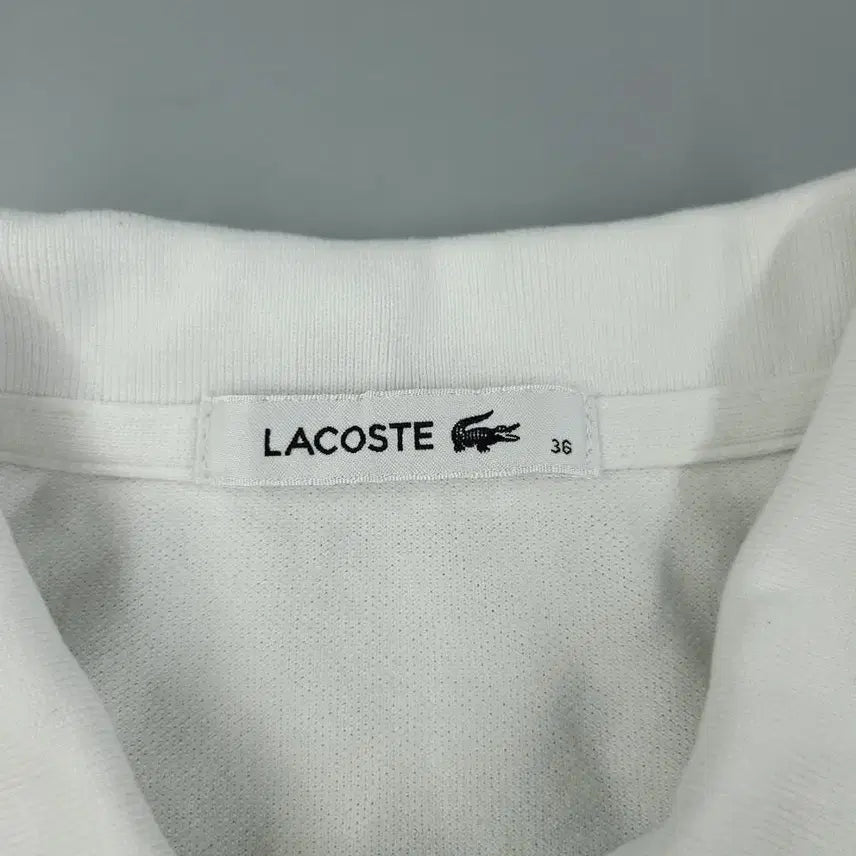[BUNJANG] Lacoste White Croc Patch Logo Half Button PK Long Sleeve T-Shirt / 라코스테 화이트 크록패치 로고 하프버튼 카라넥 PK 피케 긴팔 티셔츠 롱