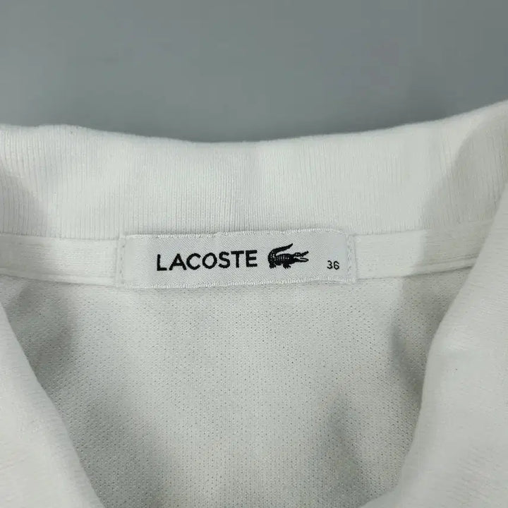 [BUNJANG] Lacoste White Croc Patch Logo Half Button PK Long Sleeve T-Shirt / 라코스테 화이트 크록패치 로고 하프버튼 카라넥 PK 피케 긴팔 티셔츠 롱
