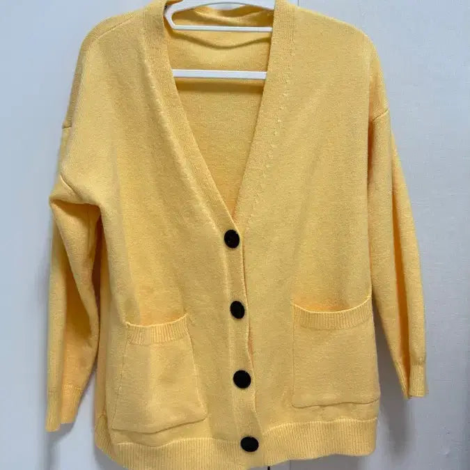 [BUNJANG] Yellow Knit Cardigan / (새상품) 노란색 니트 가디건
