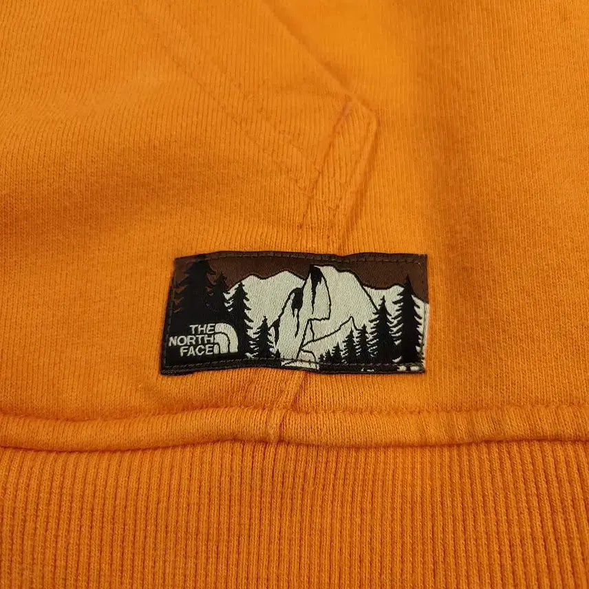 [BUNJANG] The North Face White Label Orange White Logo Hooded Zip-Up Jacket / 노스페이스 화이트라벨 오렌지 화이트 배색 로고 코튼 후드집업 S