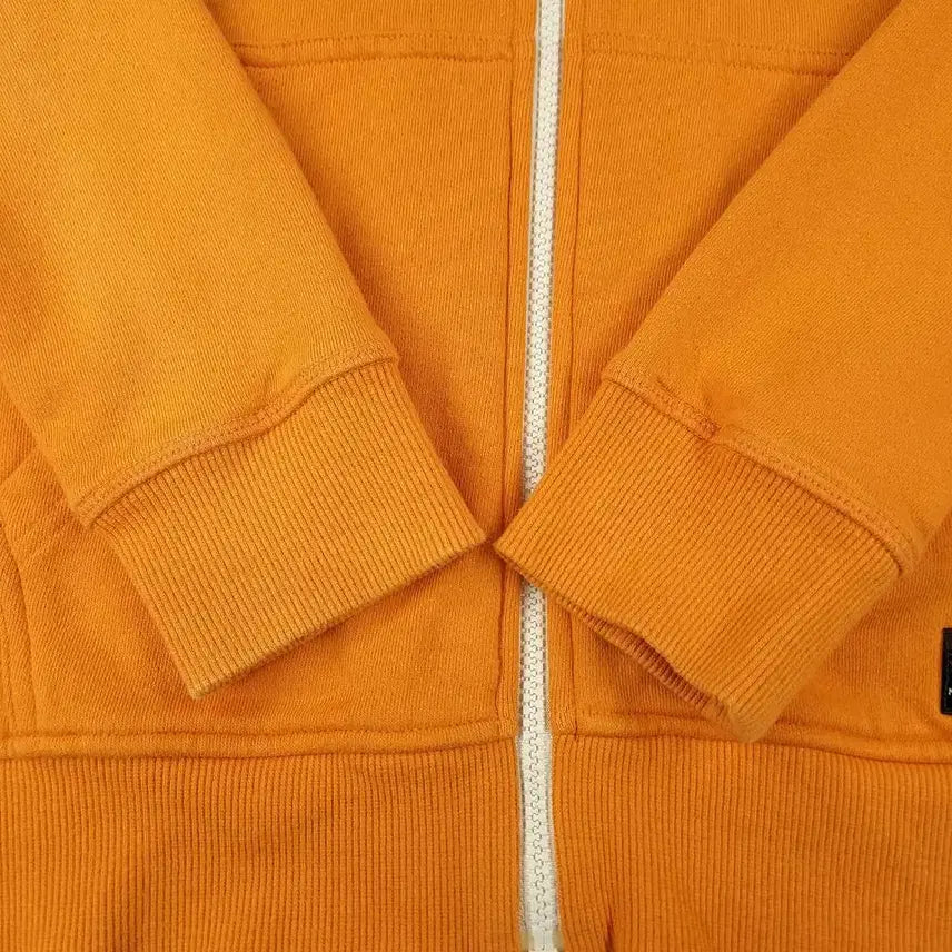 [BUNJANG] The North Face White Label Orange White Logo Hooded Zip-Up Jacket / 노스페이스 화이트라벨 오렌지 화이트 배색 로고 코튼 후드집업 S