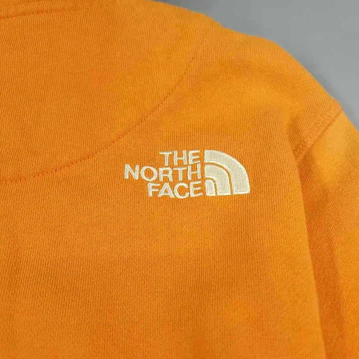 [BUNJANG] The North Face White Label Orange White Logo Hooded Zip-Up Jacket / 노스페이스 화이트라벨 오렌지 화이트 배색 로고 코튼 후드집업 S