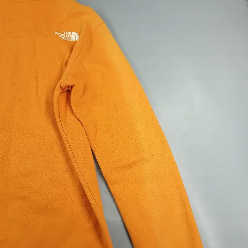 [BUNJANG] The North Face White Label Orange White Logo Hooded Zip-Up Jacket / 노스페이스 화이트라벨 오렌지 화이트 배색 로고 코튼 후드집업 S