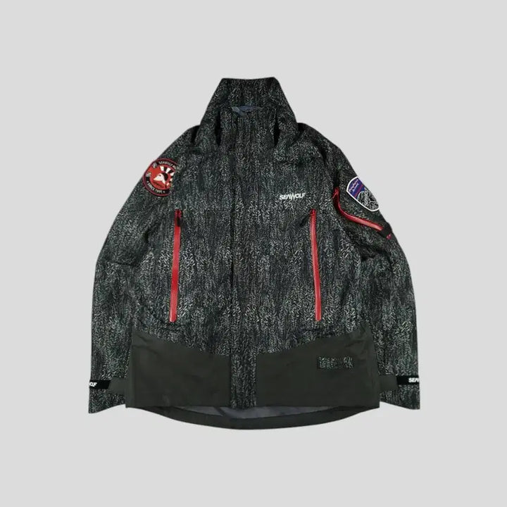 [BUNJANG] SEAWOLF Marine Black Green Realtree Camo Logo Patch Gore Jacket / SEAWOLF 시울프 마린 블랙 그린 리얼트리패턴 위장 로고 암패치 고어