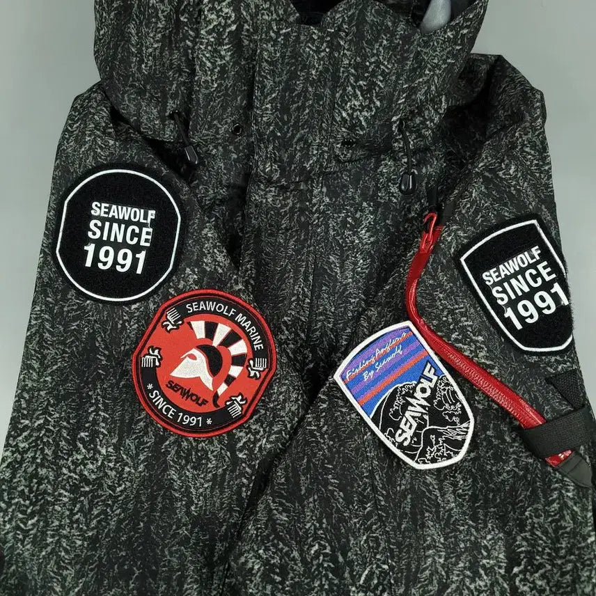 [BUNJANG] SEAWOLF Marine Black Green Realtree Camo Logo Patch Gore Jacket / SEAWOLF 시울프 마린 블랙 그린 리얼트리패턴 위장 로고 암패치 고어